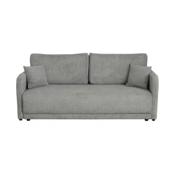 Canapea BERNA S extensibila, 3 locuri, cu arcuri si lada depozitare, gri deschis, 210x110x93 cm imagine