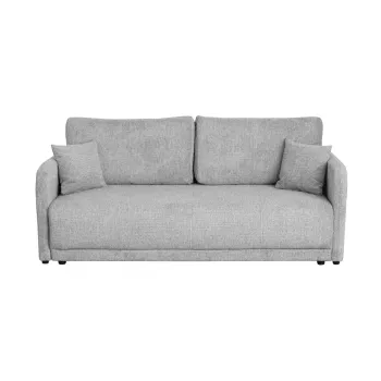 Canapea BERNA S extensibila, 3 locuri, cu arcuri si lada depozitare, gri deschis, 210x110x93 cm imagine