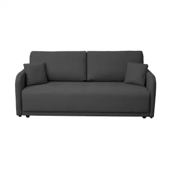 Canapea BERNA S extensibila, 3 locuri, cu arcuri si lada depozitare, gri inchis, 210x110x90 cm imagine