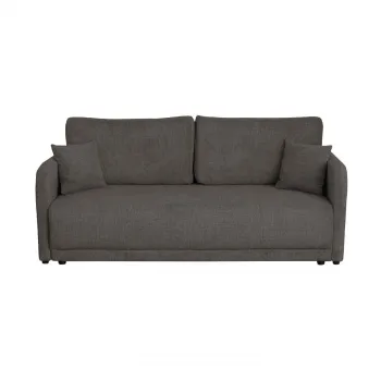 Canapea BERNA S extensibila, 3 locuri, cu arcuri si lada depozitare, gri inchis, 210x110x93 cm imagine