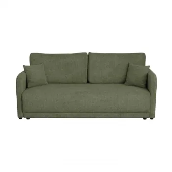 Canapea BERNA S extensibila, 3 locuri, cu arcuri si lada depozitare, verde, 210x110x93 cm imagine