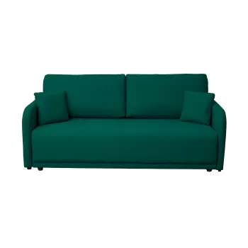 Canapea BERNA S extensibila, 3 locuri, cu arcuri si lada depozitare, verde inchis, 210x110x90 cm imagine