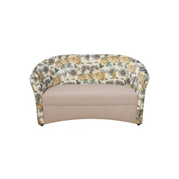 Canapea CAFENEA PRINT fixa, 2 locuri, bej inchis + stofa print Florens 03, 140x65x78 cm imagine