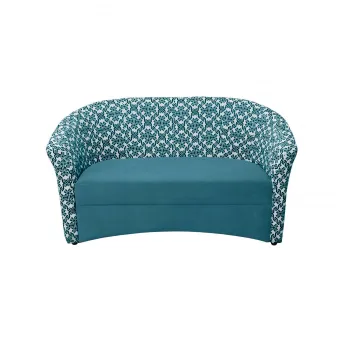 Canapea CAFENEA PRINT fixa, 2 locuri, turcoaz + MZT bleu, 140x65x78 cm imagine