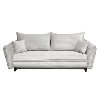 Canapea CAMILLE extensibila, 3 locuri, cu arcuri si lada depozitare, bej deschis, 238x115x95 cm imagine