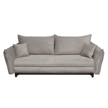 Canapea CAMILLE extensibila, 3 locuri, cu arcuri si lada depozitare, bej inchis, 238x115x95 cm imagine