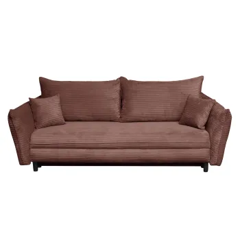 Canapea CAMILLE extensibila, 3 locuri, cu arcuri si lada depozitare, caramiziu, 238x115x95 cm imagine