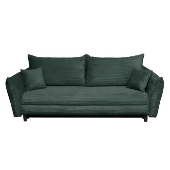Canapea CAMILLE extensibila, 3 locuri, cu arcuri si lada depozitare, verde smarald, 238x115x95 cm imagine