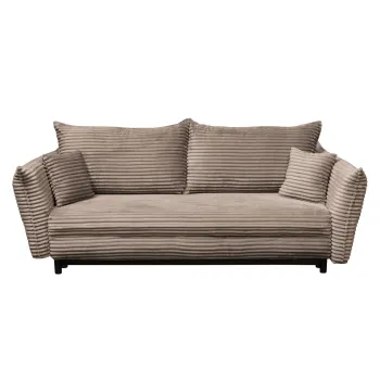 Canapea CAMILLE T extensibila, 3 locuri, cu arcuri si lada depozitare, maro, 238x115x95 cm imagine