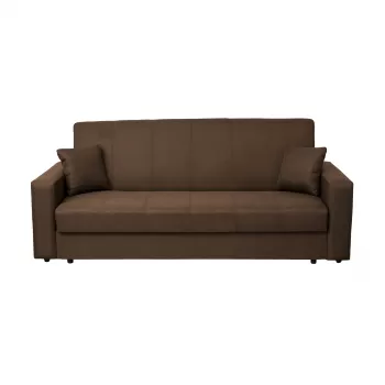 Canapea CORINNE extensibila, 3 locuri, cu lada depozitare, maro inchis, 220x90x96 cm imagine