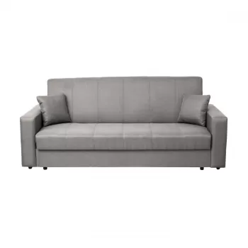 Canapea CORINNE II extensibila, 3 locuri, cu lada depozitare, gri, 220x90x96 cm imagine
