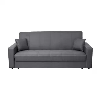 Canapea CORINNE II extensibila, 3 locuri, cu lada depozitare, gri inchis, 220x90x96 cm imagine