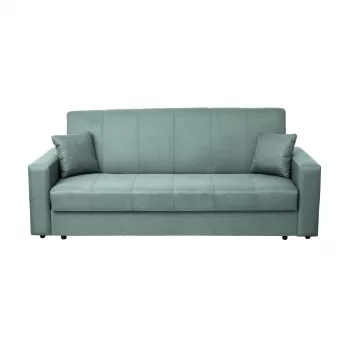 Canapea CORINNE II extensibila, 3 locuri, cu lada depozitare, gri verzui, 220x90x96 cm imagine