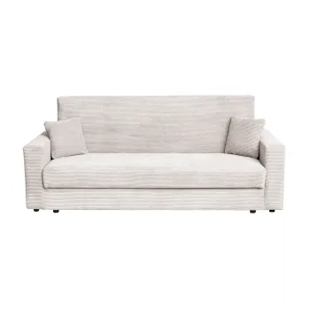 Canapea CORINNE LUX extensibila, 3 locuri, cu lada depozitare, bej, 220x90x96 cm imagine