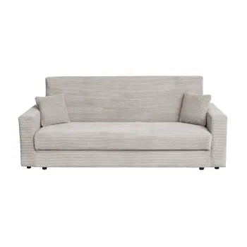 Canapea CORINNE LUX extensibila, 3 locuri, cu lada depozitare, bej inchis, 220x90x96 cm imagine