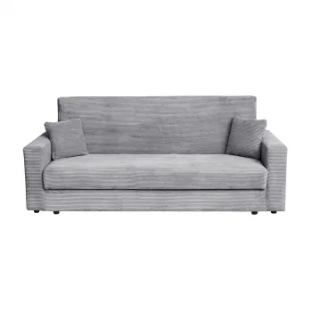 Canapea CORINNE LUX extensibila, 3 locuri, cu lada depozitare, gri, 220x90x96 cm imagine