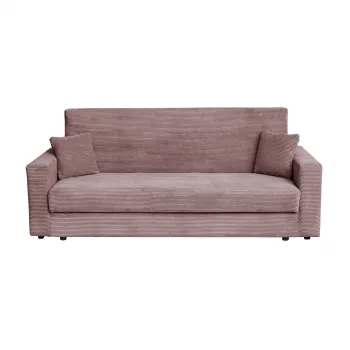 Canapea CORINNE LUX extensibila, 3 locuri, cu lada depozitare, roz pudra, 220x90x96 cm imagine