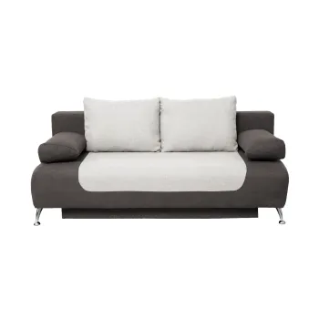 Canapea DARIA extensibila, 3 locuri, cu arcuri si lada depozitare, gri inchis + galben, 195x98x74 cm imagine