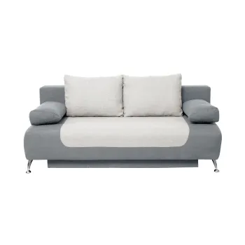 Canapea DARIA extensibila, 3 locuri, cu arcuri si lada depozitare, gri inchis + galben, 195x98x74 cm imagine