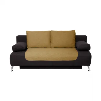 Canapea DARIA extensibila, 3 locuri, cu arcuri si lada depozitare, gri inchis + galben, 195x98x74 cm imagine