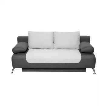Canapea DARIA extensibila, 3 locuri, cu arcuri si lada depozitare, gri inchis + gri deschis, 195x98x74 cm imagine
