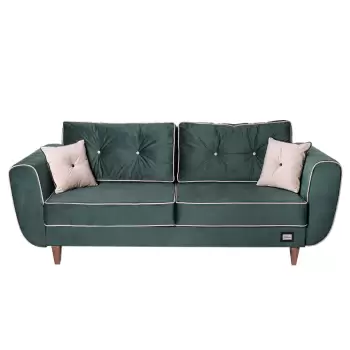 Canapea ELIZA extensibila, 3 locuri, cu arcuri, verde smarald, 240x110x90 cm imagine