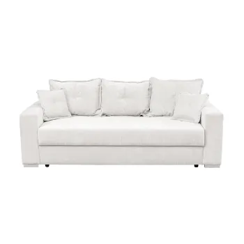 Canapea extensibila ARISSA, 3 locuri, cu arcuri, alb, 235x110x77 cm imagine