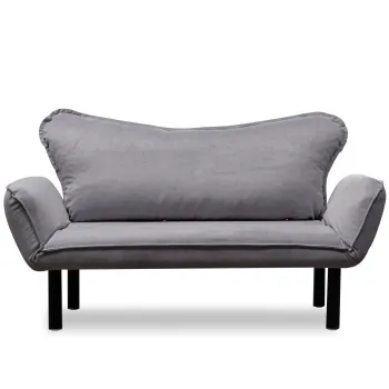 Canapea extensibila CHATTO, 2 locuri, gri, 150x70x75 cm imagine