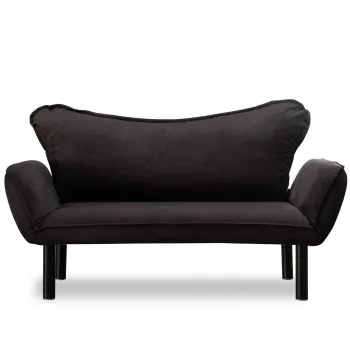 Canapea extensibila CHATTO, 2 locuri, negru, 150x75x70 cm imagine
