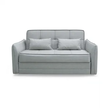 Canapea extensibila DREW, 3 locuri, cu arcuri si lada pentru depozitare, gri deschis, 175x110x88 cm imagine