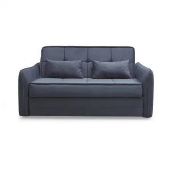 Canapea extensibila DREW, 3 locuri, cu arcuri si lada pentru depozitare, gri inchis, 175x110x88 cm imagine