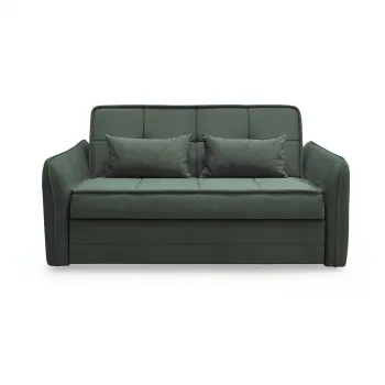 Canapea extensibila DREW, 3 locuri, cu arcuri si lada pentru depozitare, verde, 175x110x88 cm imagine