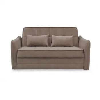 Canapea extensibila DREW C, 2 locuri, cu arcuri si lada pentru depozitare, maro, 175x110x88 cm imagine