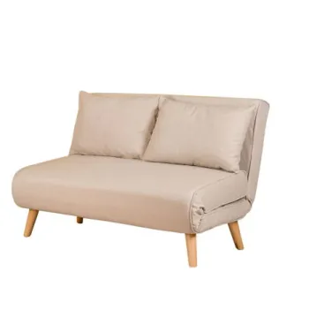 Canapea extensibila FOLDE, 2 locuri, crem, 120x80x79 cm imagine