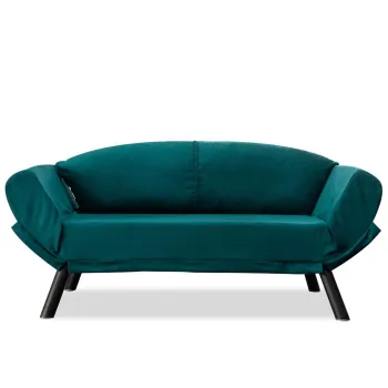 Canapea extensibila GENZO, 2 locuri, albastru petrol, 177x75x87 cm imagine