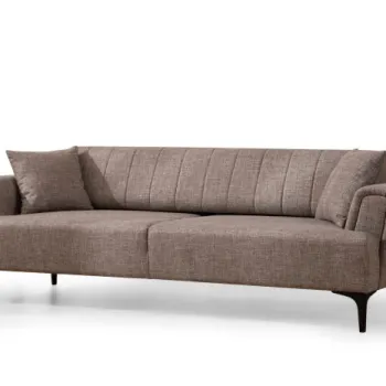 Canapea extensibila HAMLET, 3 locuri, maro deschis, 230x95x77 cm imagine