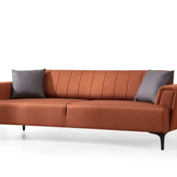 Canapea extensibila HAMLET, 3 locuri, rosu de tigla, 230x95x77 cm imagine