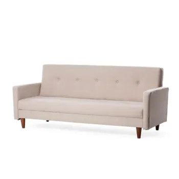 Canapea extensibila HIKO, 3 locuri, crem, 200x75x83 cm imagine