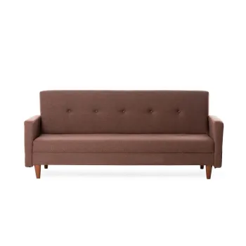 Canapea extensibila HIKO, 3 locuri, maro, 200x75x83 cm imagine