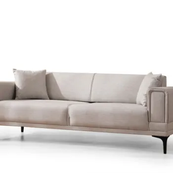 Canapea extensibila HORIZON, 3 locuri, ecru, 230x95x77 cm imagine