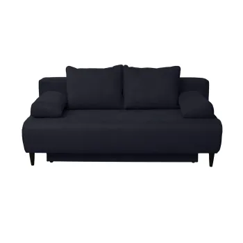 Canapea extensibila MARIA, 3 locuri, cu arcuri si lada depozitare, gri deschis, 195x97x76 cm imagine