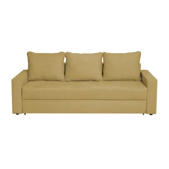 Canapea extensibila NICO II 3L, 3 locuri, cu arcuri si lada depozitare, galben, 220x85x75 cm imagine