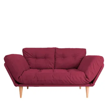 Canapea extensibila NINA, 3 locuri, rosu inchis, 190x85x80 cm imagine