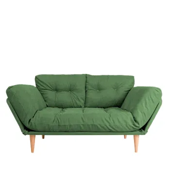 Canapea extensibila NINA, 3 locuri, verde, 190x85x80 cm imagine