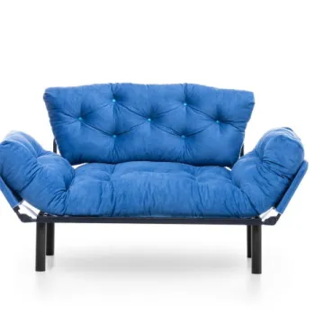 Canapea extensibila NITTA, 2 locuri, albastru, 155x70x85 cm imagine