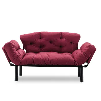 Canapea extensibila NITTA, 2 locuri, bordo, 155x70x80 cm imagine