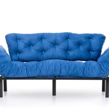 Canapea extensibila NITTA, 3 locuri, albastru, 185x70x85 cm imagine