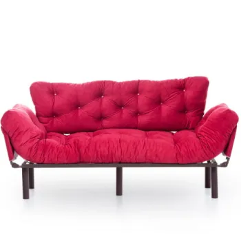 Canapea extensibila NITTA, 3 locuri, bordo, 185x70x85 cm imagine