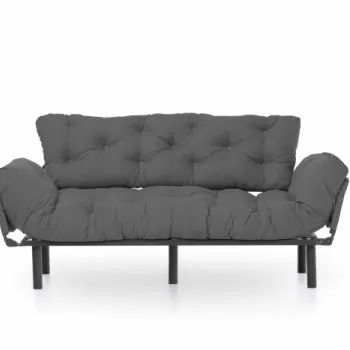 Canapea extensibila NITTA, 3 locuri, gri, 185x70x85 cm imagine