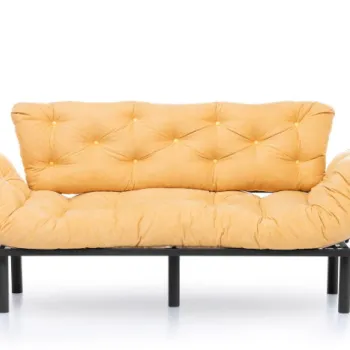 Canapea extensibila NITTA, 3 locuri, mustar, 185x70x85 cm imagine